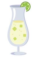 A glass with a lime slice in it vector