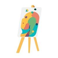 An easel with a colorful painting on it vector