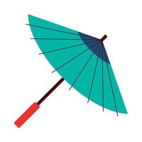 An umbrella with a red handle and a blue handle vector
