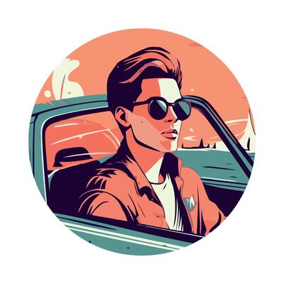 A man in sunglasses driving a car