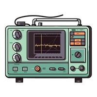An old electronic device with a waveform on it vector