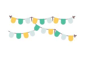 A bunch of colorful garlands hanging on a string vector