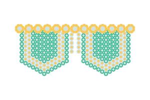 A pair of green and yellow beads on a white background vector