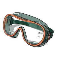 A pair of goggles with orange and green straps vector