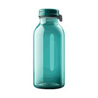 A green bottle with a lid on a white background vector