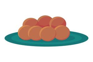 A plate with a bunch of eggs on it vector