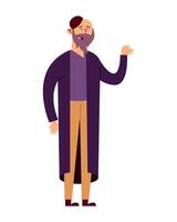 An illustration of a man in a purple coat vector