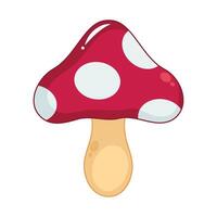 A red mushroom with white polka dots on it vector