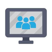 A computer monitor with people on it vector