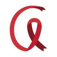 The letter q is made up of a red ribbon vector