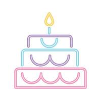 A birthday cake with a candle on top vector