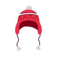 Winter hat with pom pom on white background vector