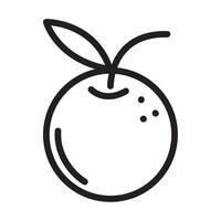 An orange is shown in a line drawing vector