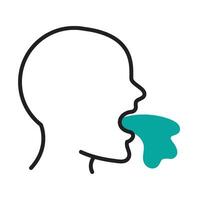 A person's head with a green liquid coming out of it vector