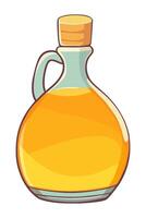 un botella de petróleo con un de madera encargarse de en un blanco antecedentes vector