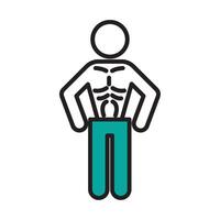 A man with a torso and stomach in the background vector