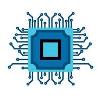 A computer chip icon on a white background vector