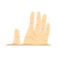 A hand reaching out to the sky with a finger vector