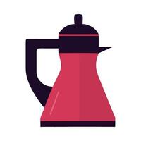 A red coffee pot on a white background vector