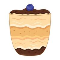 A dessert with a blueberry on top vector