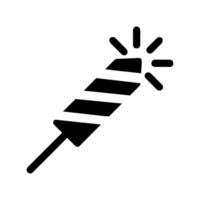 A black and white icon of a lit candle vector