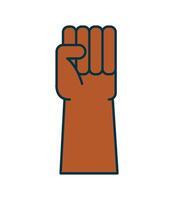 A fist icon with a fist raised up in the air vector