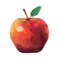 An apple is shown in a low polygonal style vector