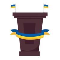 The podium with flags and ribbon on it vector
