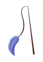 A blue feather wand with a long handle vector