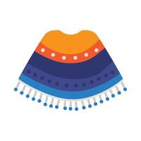 A colorful poncho with fringes on it vector