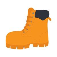 An orange boot with black laces on it vector