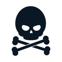 A skull and crossbones icon on a white background vector