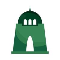A green building with a dome on top vector