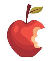 An apple with a hand holding it vector