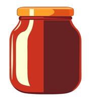 Jar of tomato sauce illustration vector