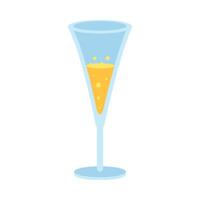 A glass of champagne with bubbles on the bottom vector