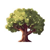 An illustration of a tree with leaves vector