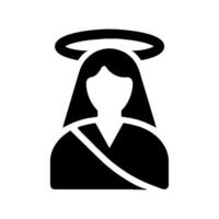 An icon of a woman with a halo on her head vector