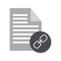 A document with a link icon and a chain vector