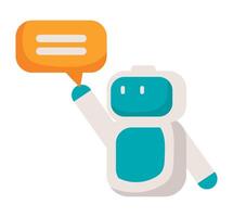 A robot with speech bubble vector