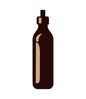 A brown bottle with a black cap on it vector