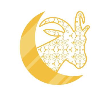 el cabra es sentado en el Luna y tiene un modelo en eso vector