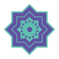 A blue and green star with a star in the center vector
