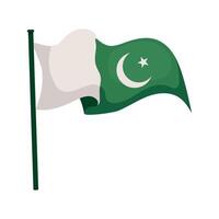 Pakistan flag waving on a white background vector
