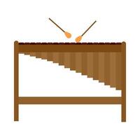 A wooden xylophone with two sticks on it vector