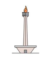 A tower with a flame on top of it vector