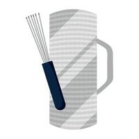 A pair of scissors and a towel in a bag vector