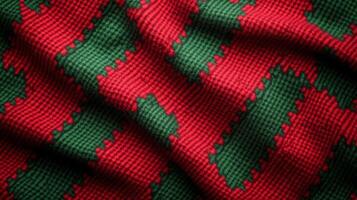 Subtle houndstooth pattern in red and green festive Christmas texture classic and timeless cozy seasonal warmth with a refined touch photo