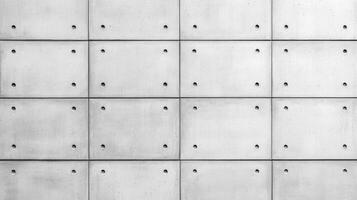 Closeup of a plain concrete wall background with smooth texture and subtle variations in light gray tones ideal for minimalist and modern designs photo