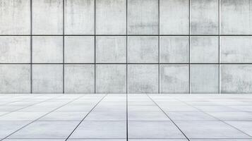 Minimalist front shot of a plain concrete wall flat and smooth surface with uniform light gray coloring perfect for designs with negative space photo